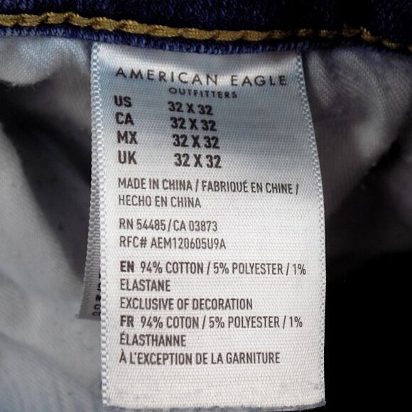 American Eagle Outfitters Jeans Slim Flex Distressed Acid Wash Size 32x32 - Picture 5 of 5